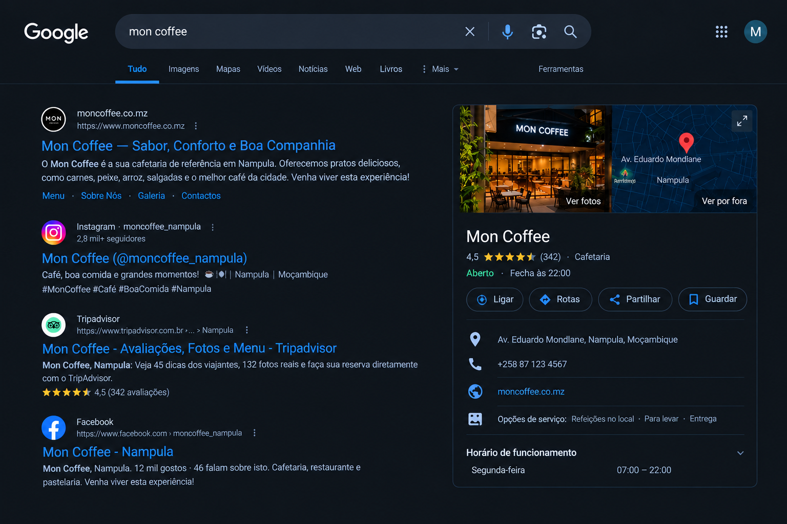 Website profissional de uma empresa apresentado num computador